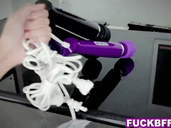 Watch these teen BFFs go wild with their first group sex experience!