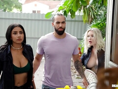 Grosser arsch, Blondine, Hardcore, Hd, Interrassisch, Pornostars, Flotter dreier, Titten