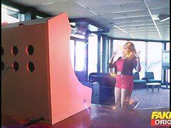 Big busty tattoo blonde babe Louise Lee gets double teamed in hot threesome with massive facial