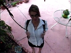 Kont, Grote kont, Grote mammen, Blond, Pijpbeurt, Sperma in mond, Brillen, Hd