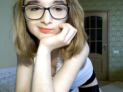 Amateur, Nana, Mignonne, Érotique, Lunettes, Solo, Adolescente, Webcam
