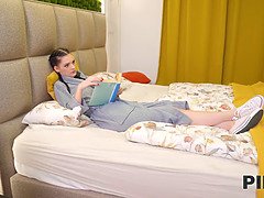 Pijpbeurt, Bruinharig, Tsjechisch, Europees, Vriendin, Hd, Twee staartjes, Tiener