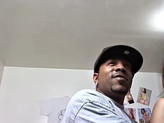 Belle grosse femme bgf, Grosse bite, Gros seins, Noire, Tir de sperme, Hard, Interracial, Nénés