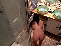 My stepdaddy has installed hidden cam in shower