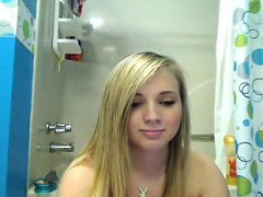 Enthousiasteling, Blond, Douche, Tiener, Webcamera