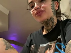 Busty tattooed lesbian licks girlfriends pussy in passionate dyke sex