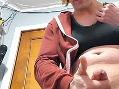 Leie, Blondine, Spermaladung, Handjob, Hardcore, Pov, Transfrau, Solo