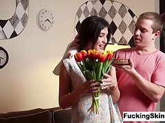 Azumi Liu's tight pussy gets a hardcore pounding in Skinny Parish's POV