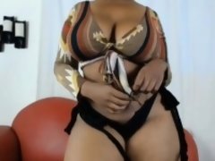 Noire, Noir ébène, Lingerie, Mamelons, Webcam