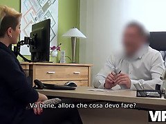 Teenage Lussy Sweet auditions for cash with agent for a VIP4K interview