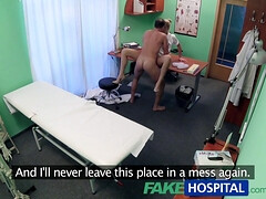 Sexy blonde nurse in uniform gets creampied by doctor in fake hospital roleplay